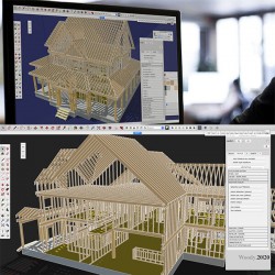 Woody 2020 Extension SketchUp .Logiciel ossature maison bois.