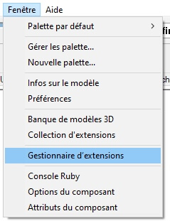 gestionnaire extension Sketchup